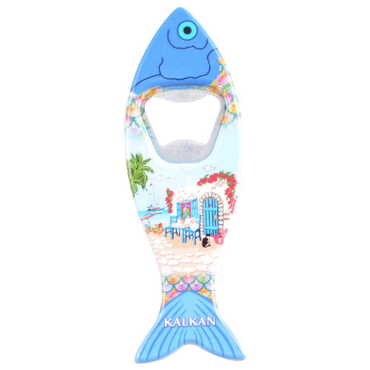 Kalkan Themed Customised UV Printed Fish Shape Printed Plastic Base Bottle Opener 42x130 mm - 7