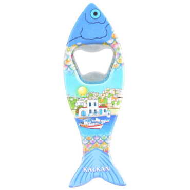 Kalkan Themed Customised UV Printed Fish Shape Printed Plastic Base Bottle Opener 42x130 mm - 8