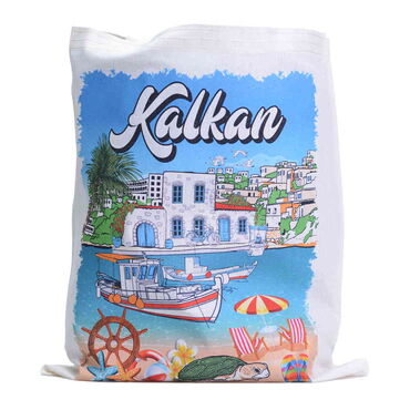 Kalkan Themed Digital Printed Tote Bag 35x40 cm - 4