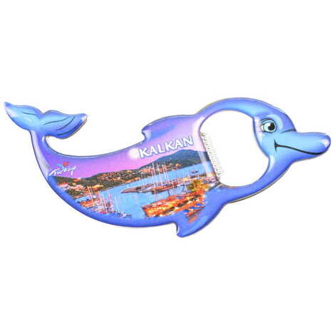 Kalkan Themed Dolphin Shaped Metal Magnetic Bottle Opener 102x67 mm - 4