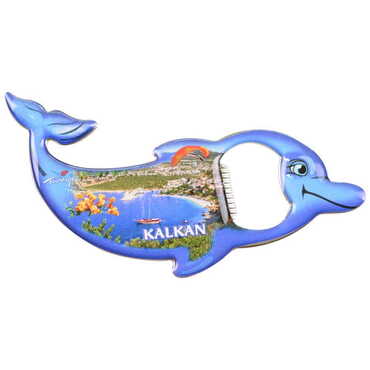 Kalkan Themed Dolphin Shaped Metal Magnetic Bottle Opener 102x67 mm - 5