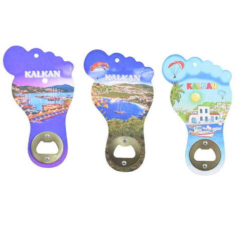 Kalkan Themed Foot Shaped Printed MDF Wooden Bottle Opener 160x92 mm - 2