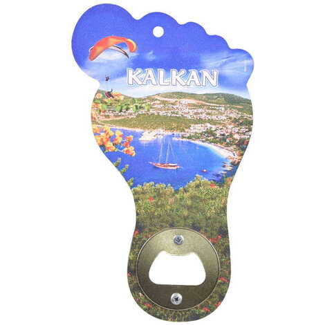 Kalkan Themed Foot Shaped Printed MDF Wooden Bottle Opener 160x92 mm - 3