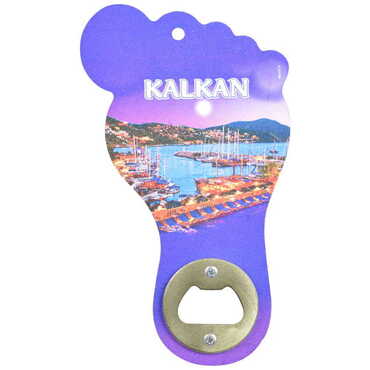 Kalkan Themed Foot Shaped Printed MDF Wooden Bottle Opener 160x92 mm - 5