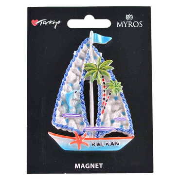 Kalkan Themed Polyester Backing Carded Stoned And Nacrous Fridge Magnet - 3