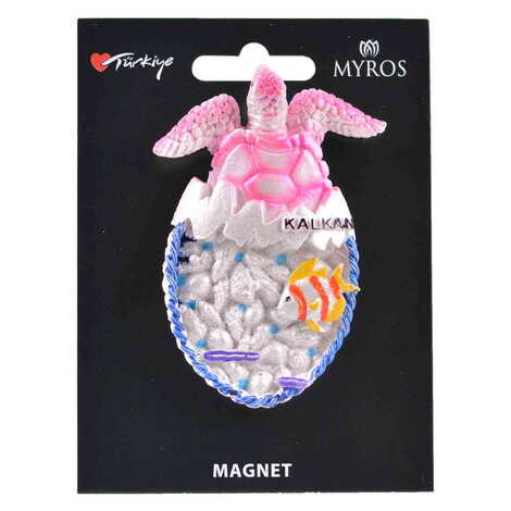 Kalkan Themed Polyester Backing Carded Stoned And Nacrous Fridge Magnet - 4