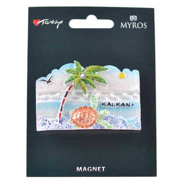 Kalkan Themed Polyester Backing Carded Stoned And Nacrous Fridge Magnet - 11