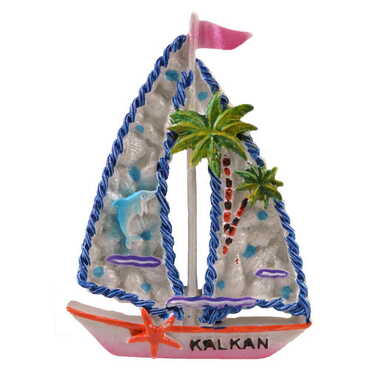 Kalkan Themed Polyester Stoned And Nacrous Fridge Magnet - 16