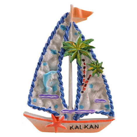 Kalkan Themed Polyester Stoned And Nacrous Fridge Magnet - 17