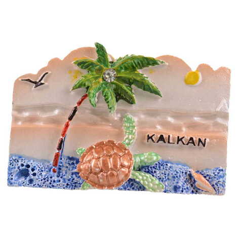 Kalkan Themed Polyester Stoned And Nacrous Fridge Magnet - 22