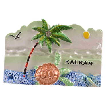 Kalkan Themed Polyester Stoned And Nacrous Fridge Magnet - 23