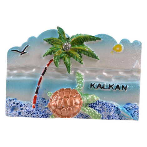 Kalkan Themed Polyester Stoned And Nacrous Fridge Magnet - 24