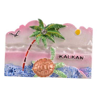 Kalkan Themed Polyester Stoned And Nacrous Fridge Magnet - 25