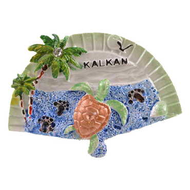 Kalkan Themed Polyester Stoned And Nacrous Fridge Magnet - 26