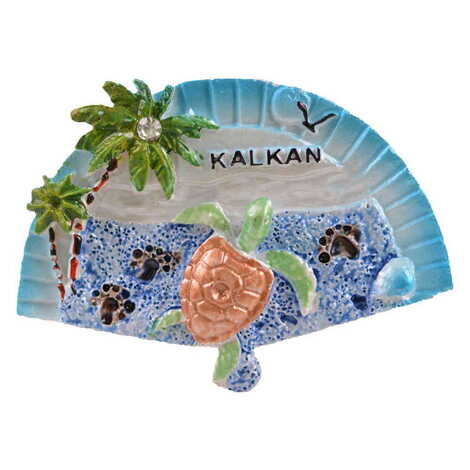 Kalkan Themed Polyester Stoned And Nacrous Fridge Magnet - 27