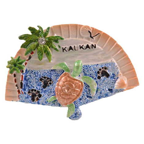 Kalkan Themed Polyester Stoned And Nacrous Fridge Magnet - 28