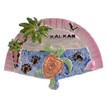 Kalkan Themed Polyester Stoned And Nacrous Fridge Magnet - 29