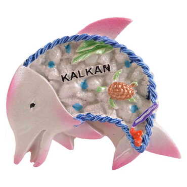 Kalkan Themed Polyester Stoned And Nacrous Fridge Magnet - 34