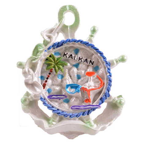 Kalkan Themed Polyester Stoned And Nacrous Fridge Magnet - 40