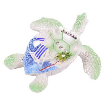 Kalkan Themed Polyester Turtle Shape Nacrous and Crystal Detailed Ashtray Small Size - 5