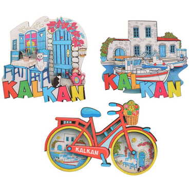 Kalkan Themed Wooden Customised 2D Souvenir Fridge Magnet - 2