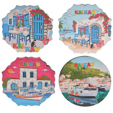 Kalkan Themed Wooden Customised Souvenir Coaster 90mm - 2