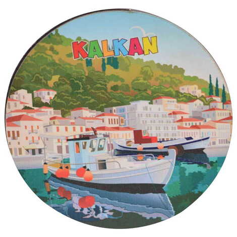 Kalkan Themed Wooden Customised Souvenir Coaster 90mm - 3