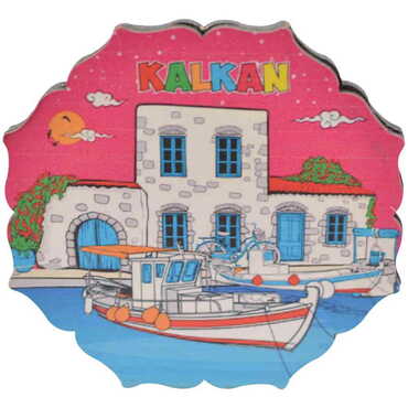 Kalkan Themed Wooden Customised Souvenir Coaster 90mm - 6