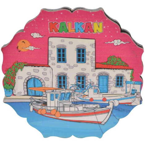 Kalkan Themed Wooden Customised Souvenir Coaster 90mm - 6