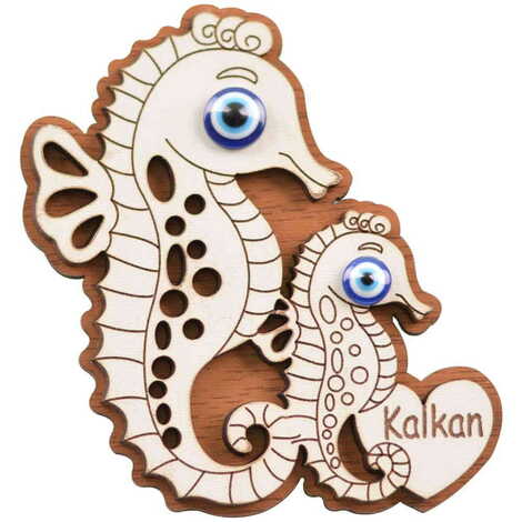 Kalkan Themed Wooden Engraved Souvenir Fridge Magnet - 4