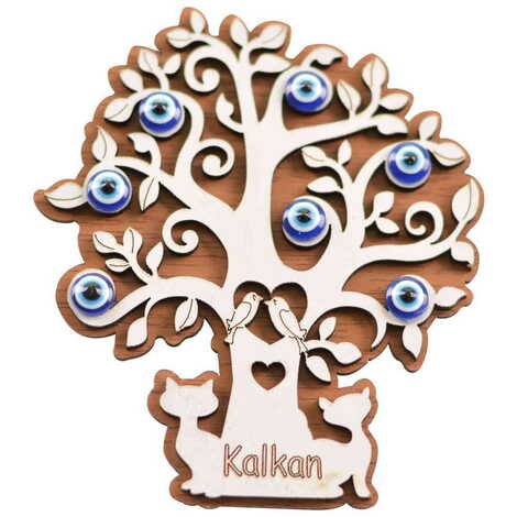 Kalkan Themed Wooden Engraved Souvenir Fridge Magnet - 8