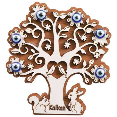 Kalkan Themed Wooden Engraved Souvenir Fridge Magnet - 10