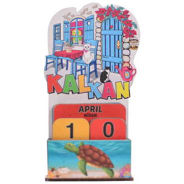 Kalkan Themed Wooden Table Calendar - 4