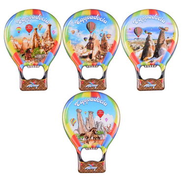 Toptan Kapadokya Temalı Myros Metal Balon Açacak Magnet T 102x73 mm - 3