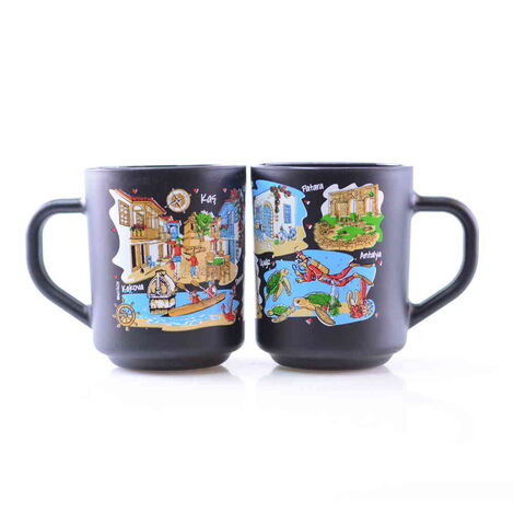 Kas Region Themed Colored Glass Mug - 6