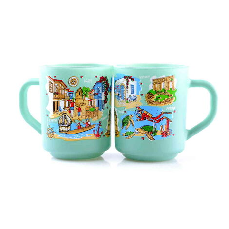 Kas Region Themed Colored Glass Mug - 9