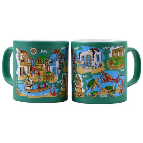 Kas Region Themed Customised Serigraphy Printed Ceramic Mug 82x90 mm - 10