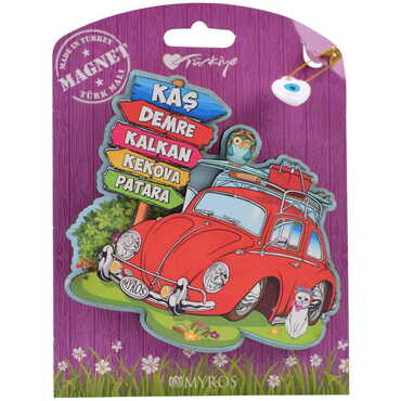 Kas Region Themed Plastic Base UV Printed Custom Backing Carded Fridge Magnet - 3