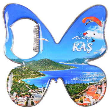 Kas Themed Butterfly Shaped Metal Magnetic Bottle Opener 70x70 mm - 4