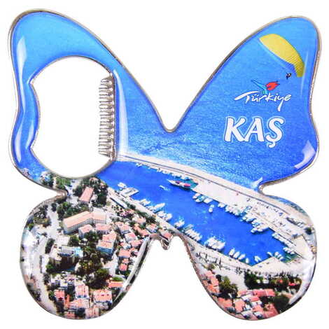 Kas Themed Butterfly Shaped Metal Magnetic Bottle Opener 70x70 mm - 6