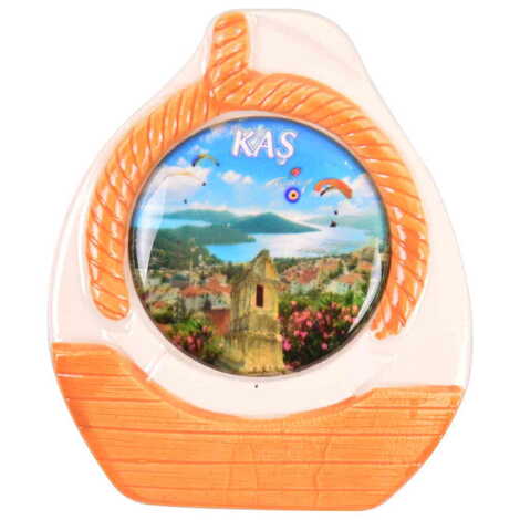 Kas Themed Ceramic Ship Shaped Ceramic Magnet - 3