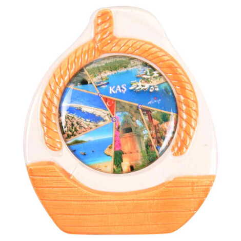 Kas Themed Ceramic Ship Shaped Ceramic Magnet - 4