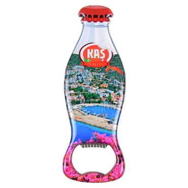 Kas Themed Coke Bottle Shaped Metal Magnetic Bottle Opener 120x41 mm - 4