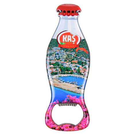 Kas Themed Coke Bottle Shaped Metal Magnetic Bottle Opener 120x41 mm - 4