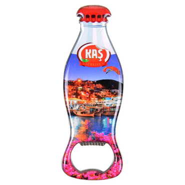 Kas Themed Coke Bottle Shaped Metal Magnetic Bottle Opener 120x41 mm - 5