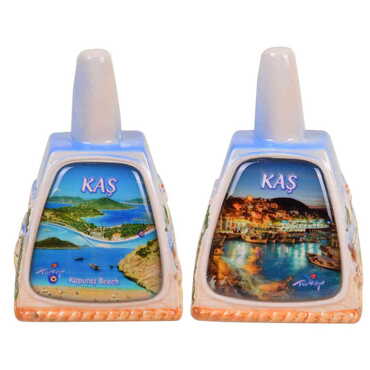 Kas Themed Collectible Souvenir Turkish Ceramic Bell - 2