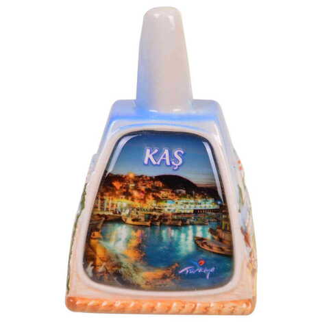 Kas Themed Collectible Souvenir Turkish Ceramic Bell - 4