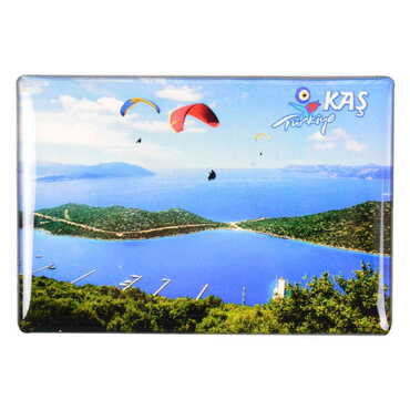 Kas Themed Epoxy Dome Rectangle Souvenir Fridge Magnet 80x55 cm - 8