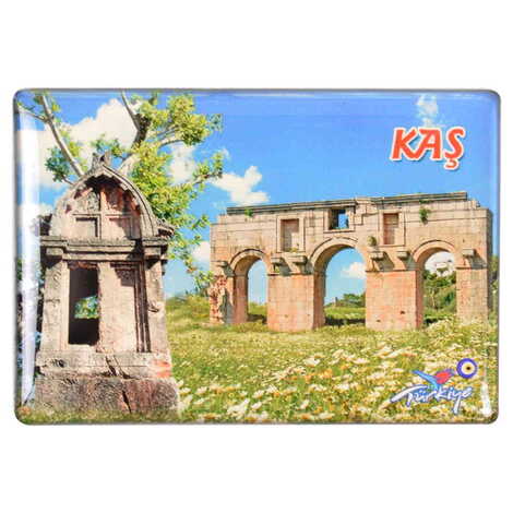 Kas Themed Epoxy Dome Rectangle Souvenir Fridge Magnet 80x55 cm - 9