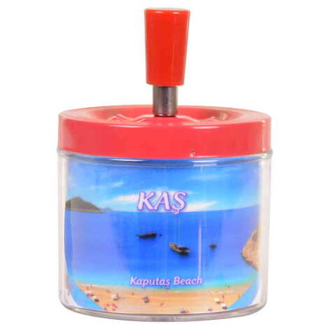 Kas Themed Metal Push Down Ashtray - 7